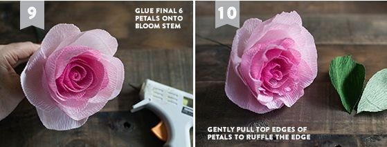 Bước 5. Cuối cùng bạn cuộn 6 cánh hoa cuối cùng vào, dùng tay uốn cho những cánh hoa thêm phần mềm mại hơn0