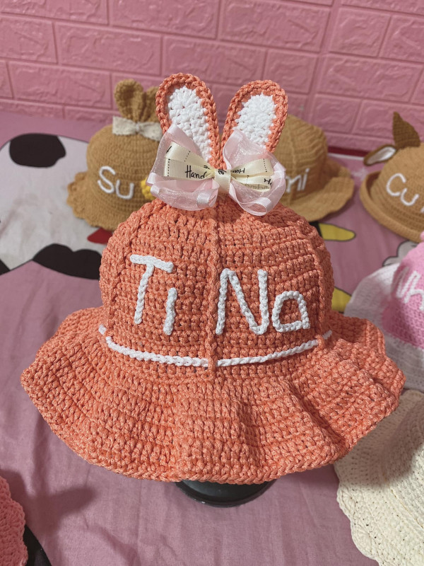 Mẫu móc mũ cho bé TiNa hình thỏ