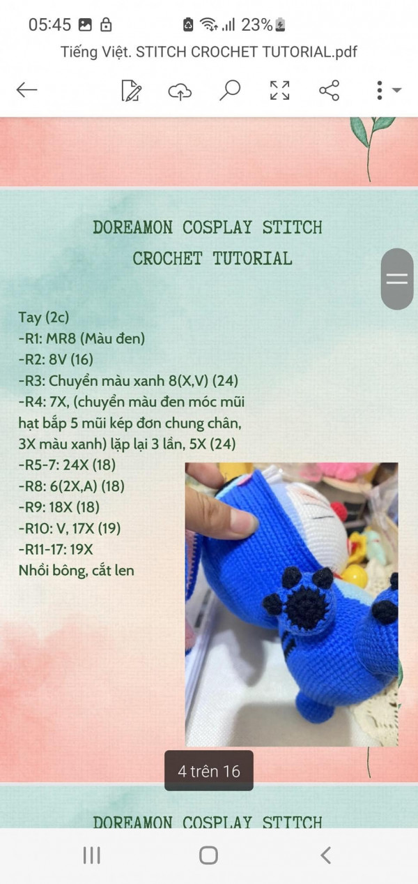 Chart móc phần tay.