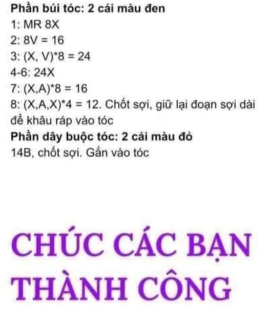 Chart móc búp bê bé trai gary phần búi tóc 2 cái màu đen.