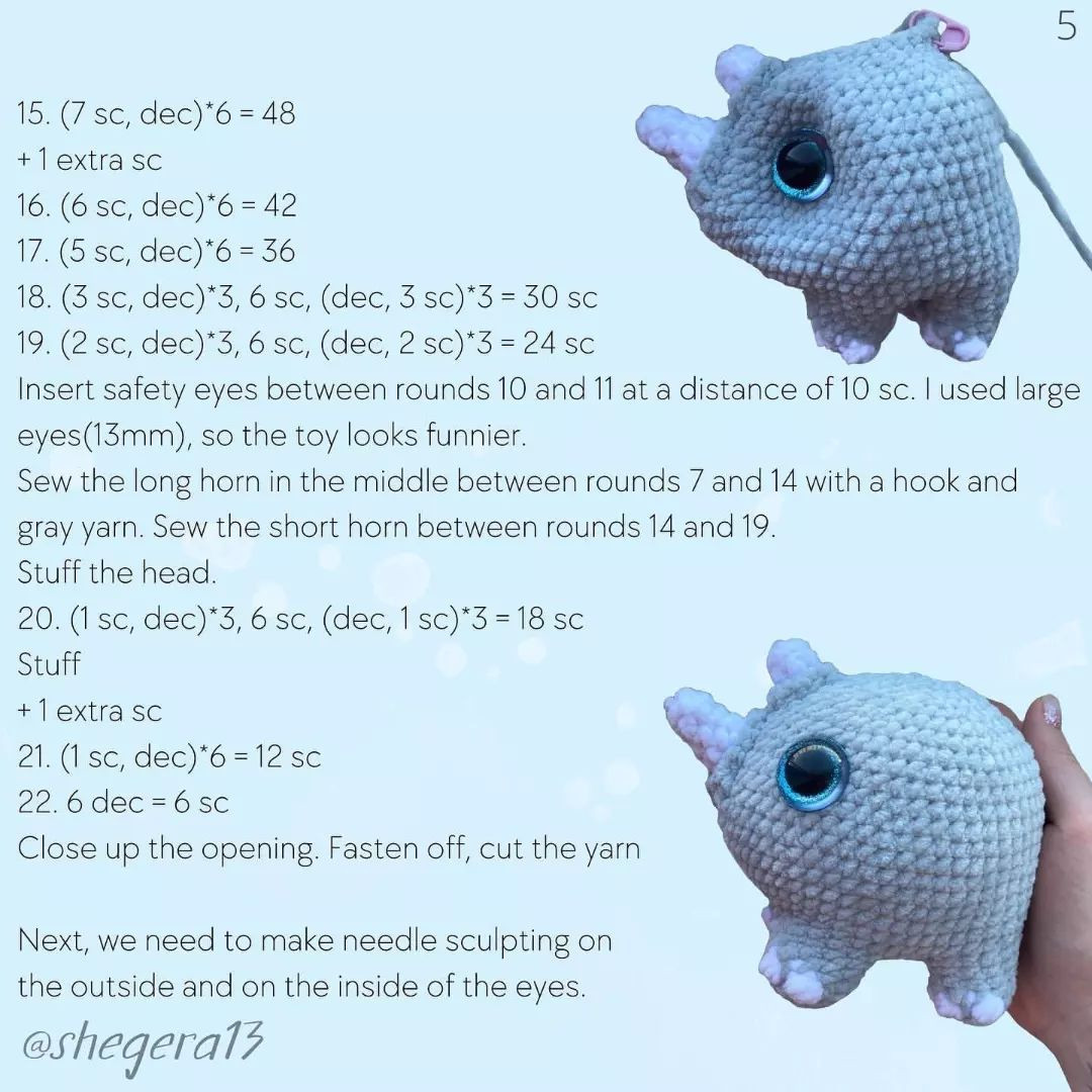 Baby Rhino crochet pattern
