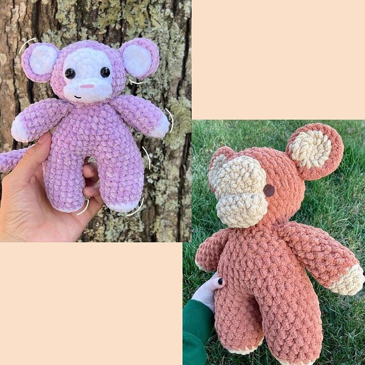 Big-eared monkey crochet pattern