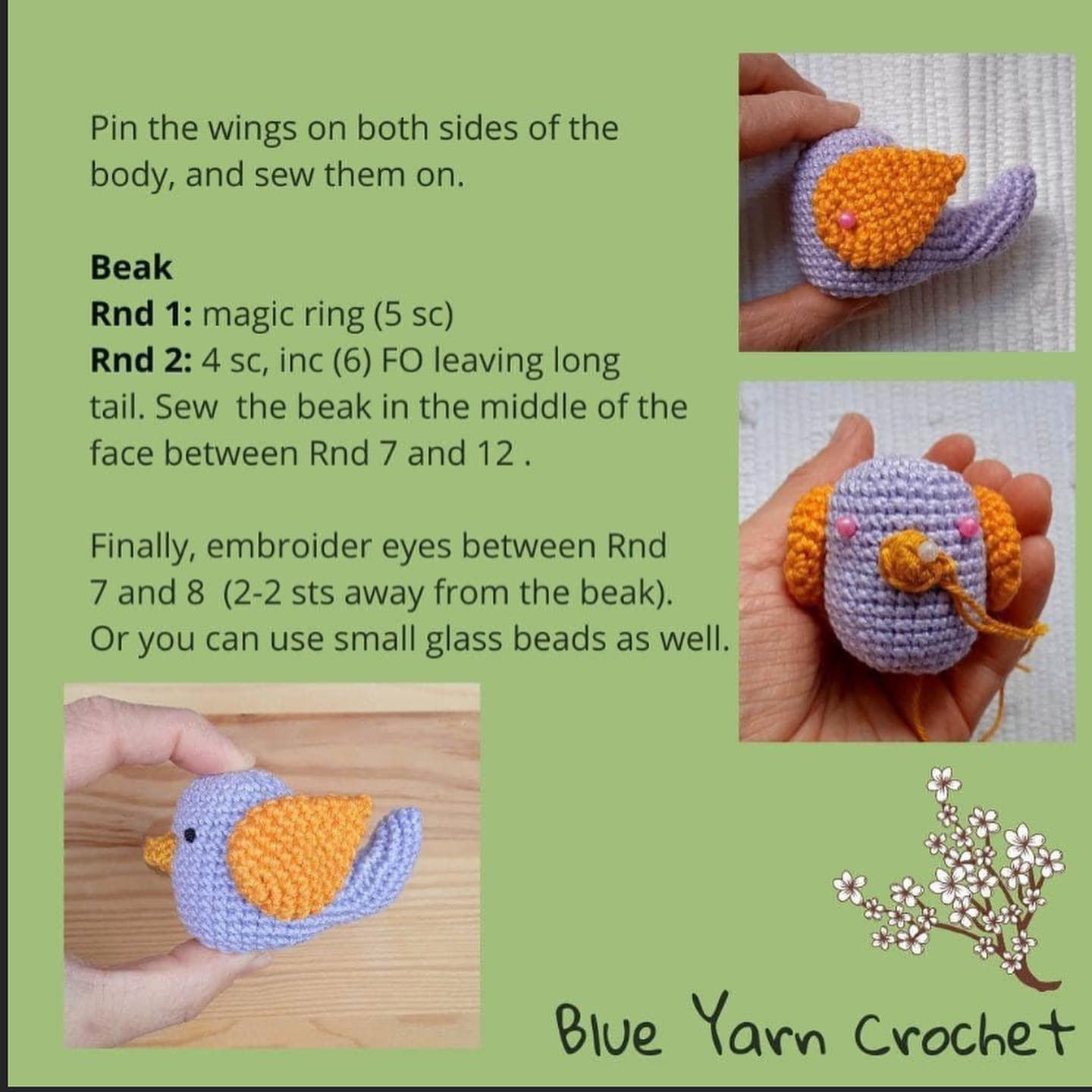 Blue bird crochet pattern