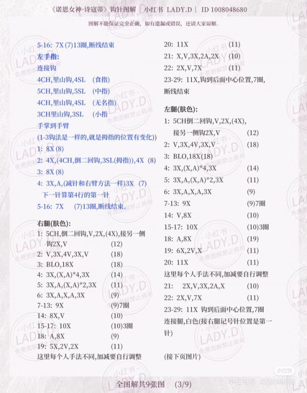 Chart móc búp bê công chúa mặc váy hồng.