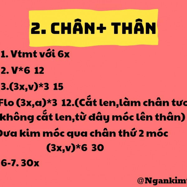 Chart móc phần thân. chân.