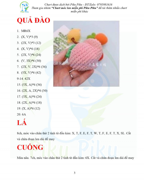 Phần quả đào, lá, cuống.