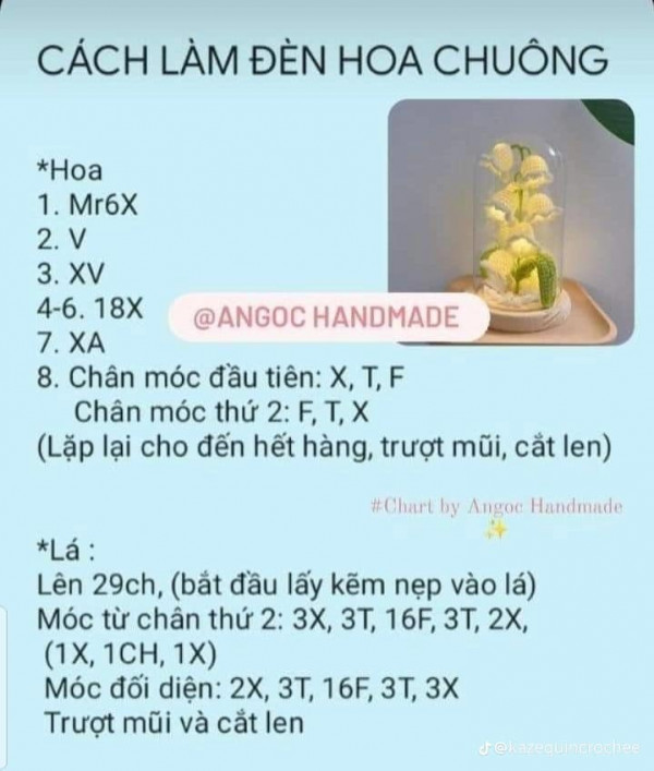 Chart móc đèn hoa chuông.