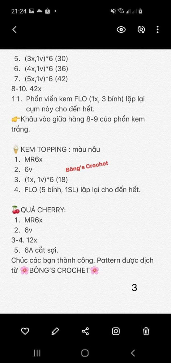 Phân kem toping, quả cherry.