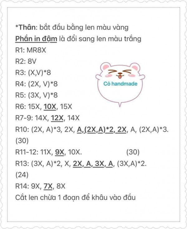 Chart móc phần thân.