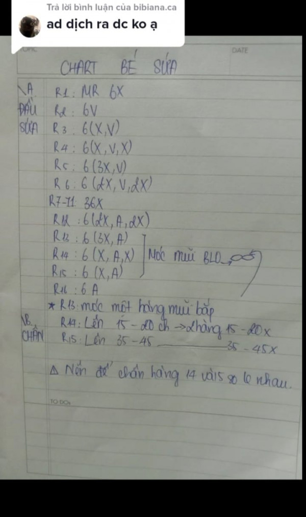 Chart móc bé sứa bản tiếng việt.