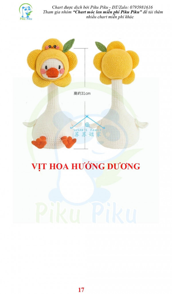 Chart móc vịt hoa hướng dương.