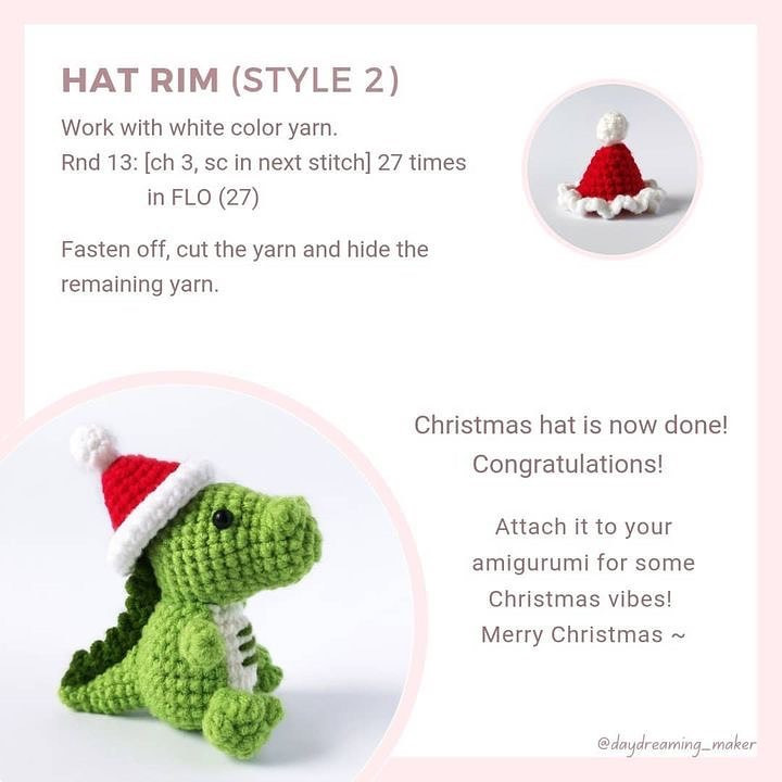 Christmas hat crochet pattern