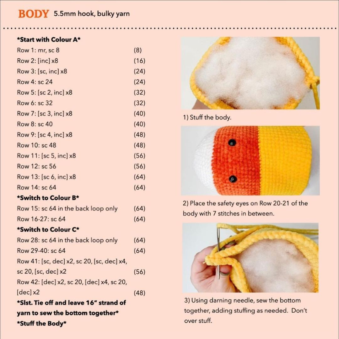 Coco candycorn crochet pattern