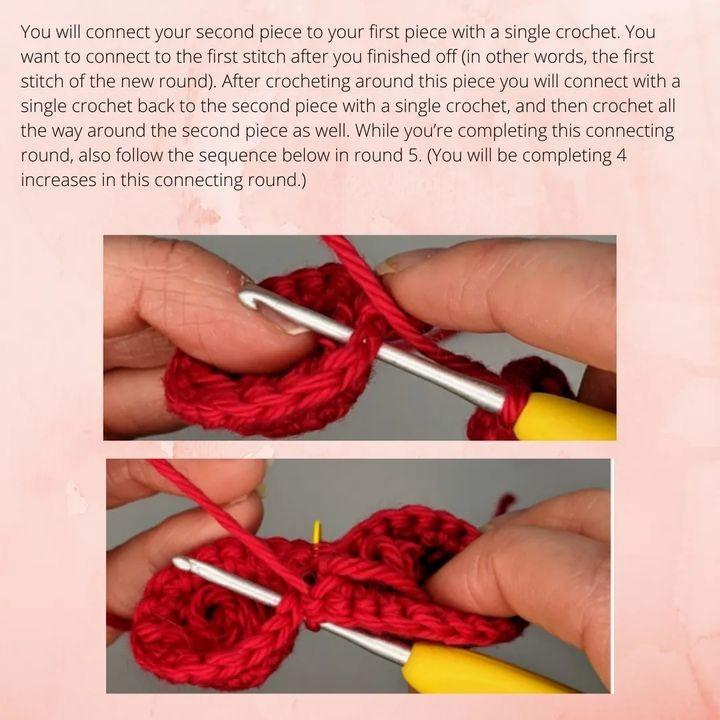 Colorful heart crochet pattern