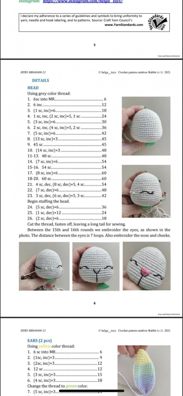 Head crochet chart.