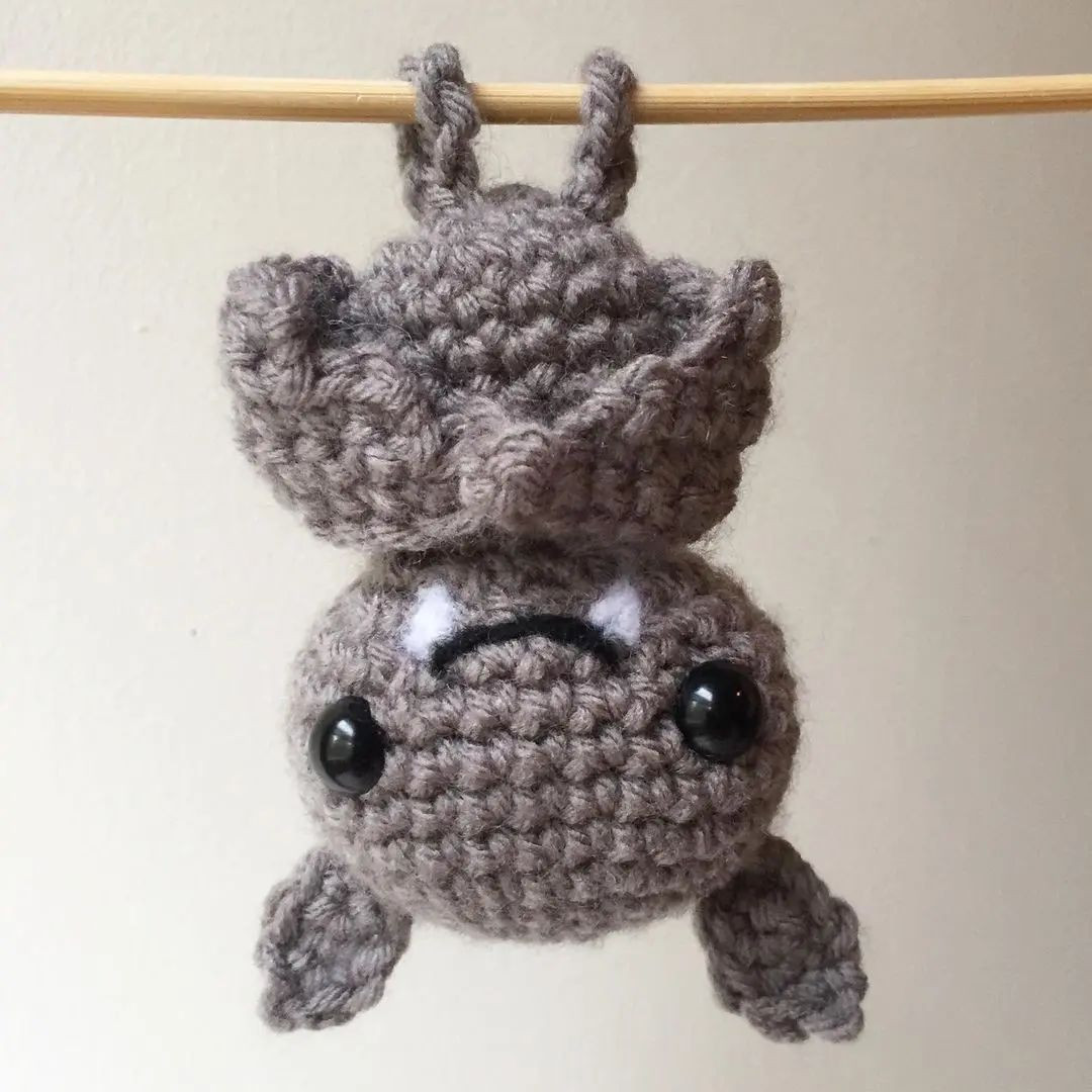 Falling crochet pattern hanging upside down