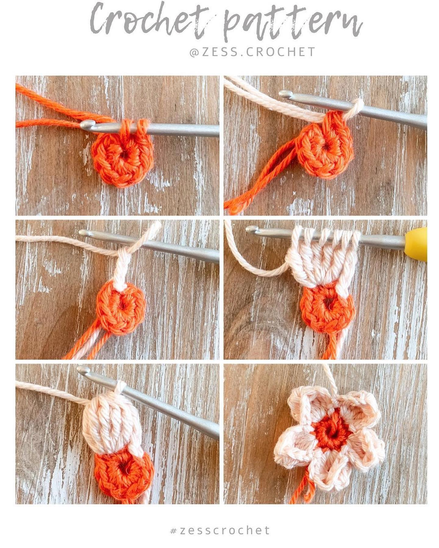 Five-petaled flower crochet pattern