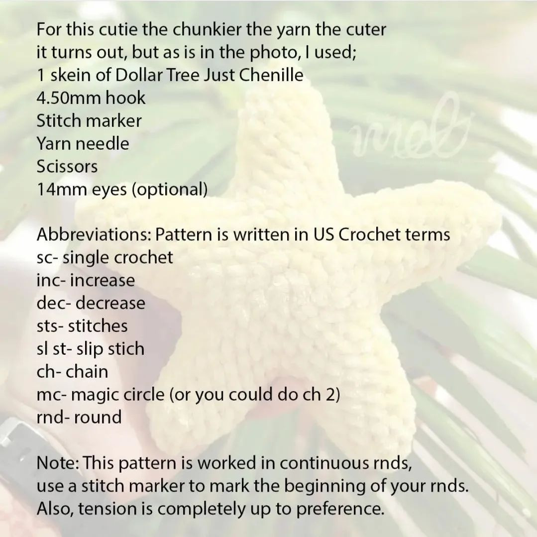 Five-pointed star crochet pattern