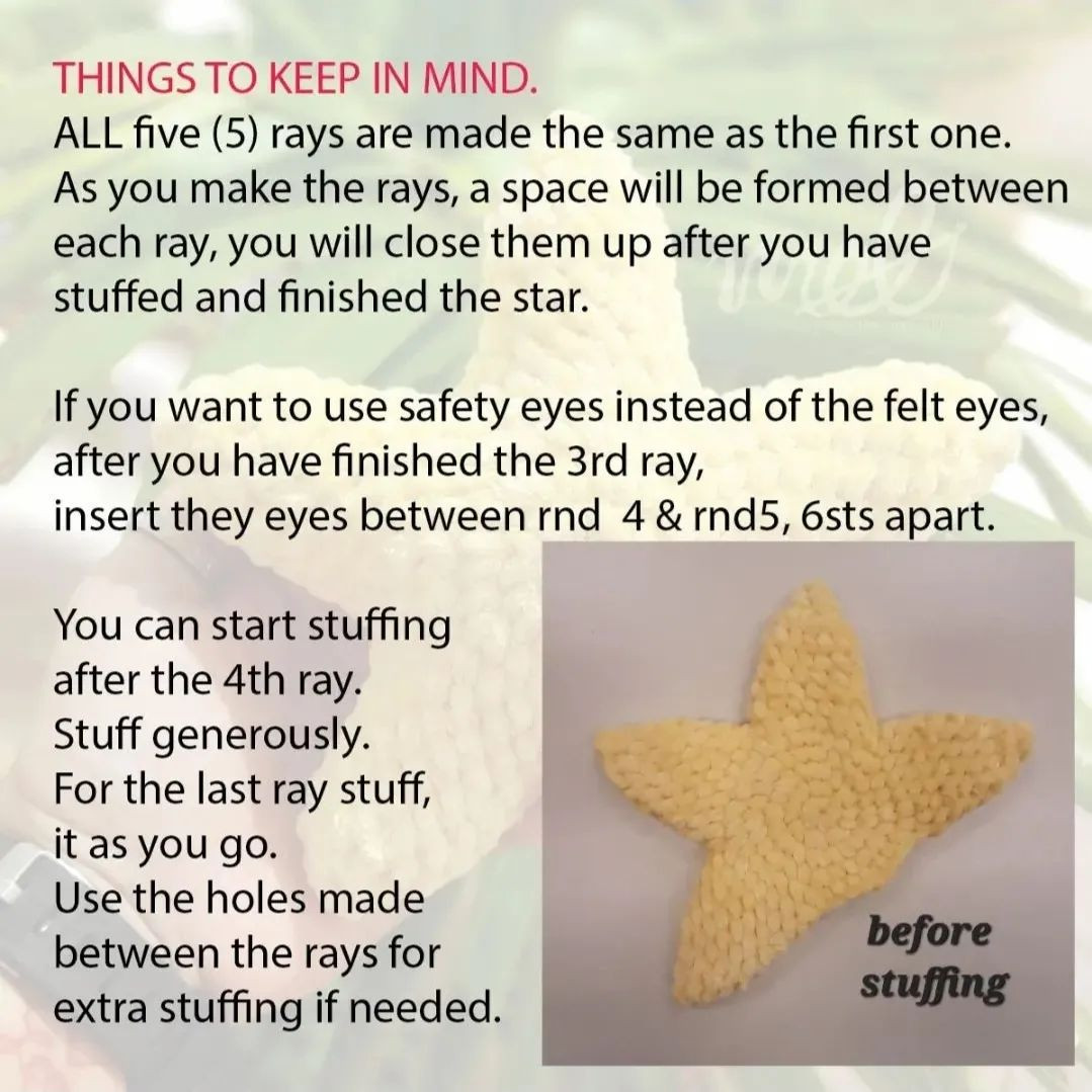 Five-pointed star crochet pattern