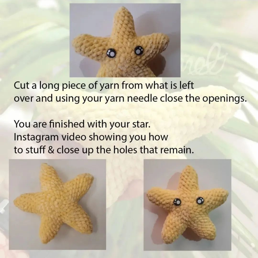 Five-pointed star crochet pattern