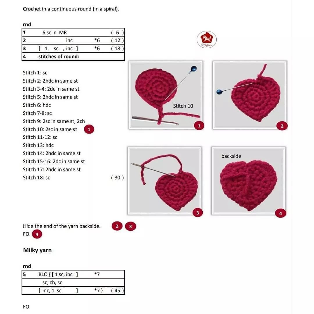 Heart-shaped crochet hook for tea cups.