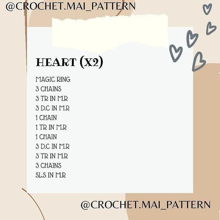 Heart-shaped hair clip crochet pattern