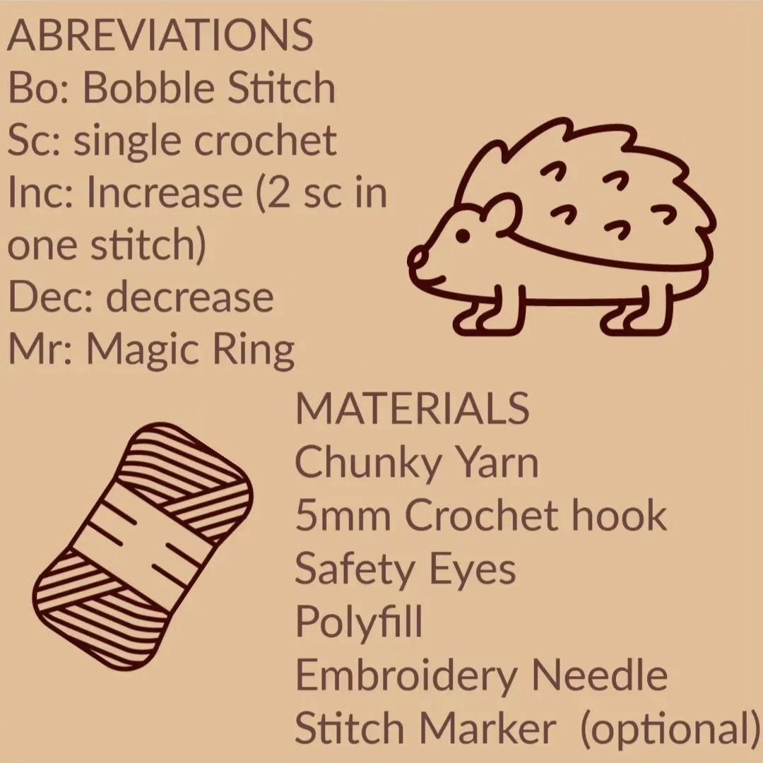 Hedgehog crochet pattern