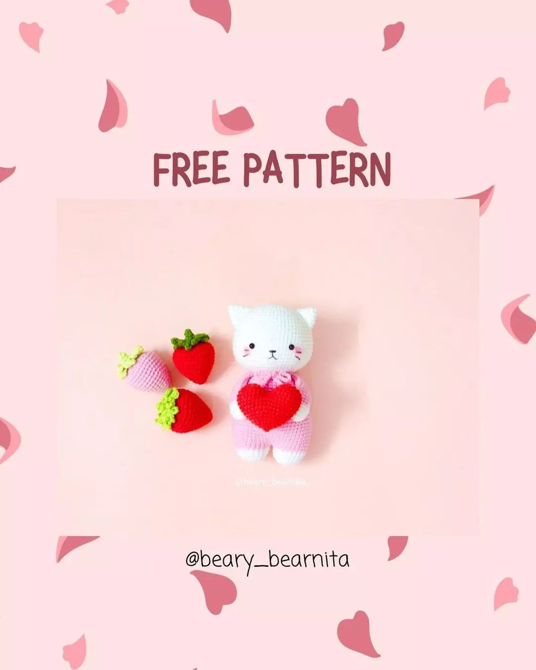 Kitty crochet pattern hugs the heart