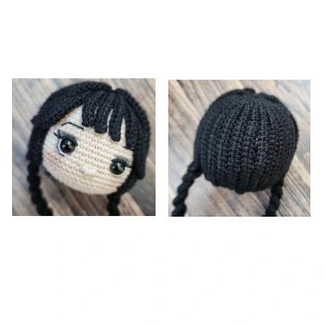 Long hair Wednesday crochet pattern