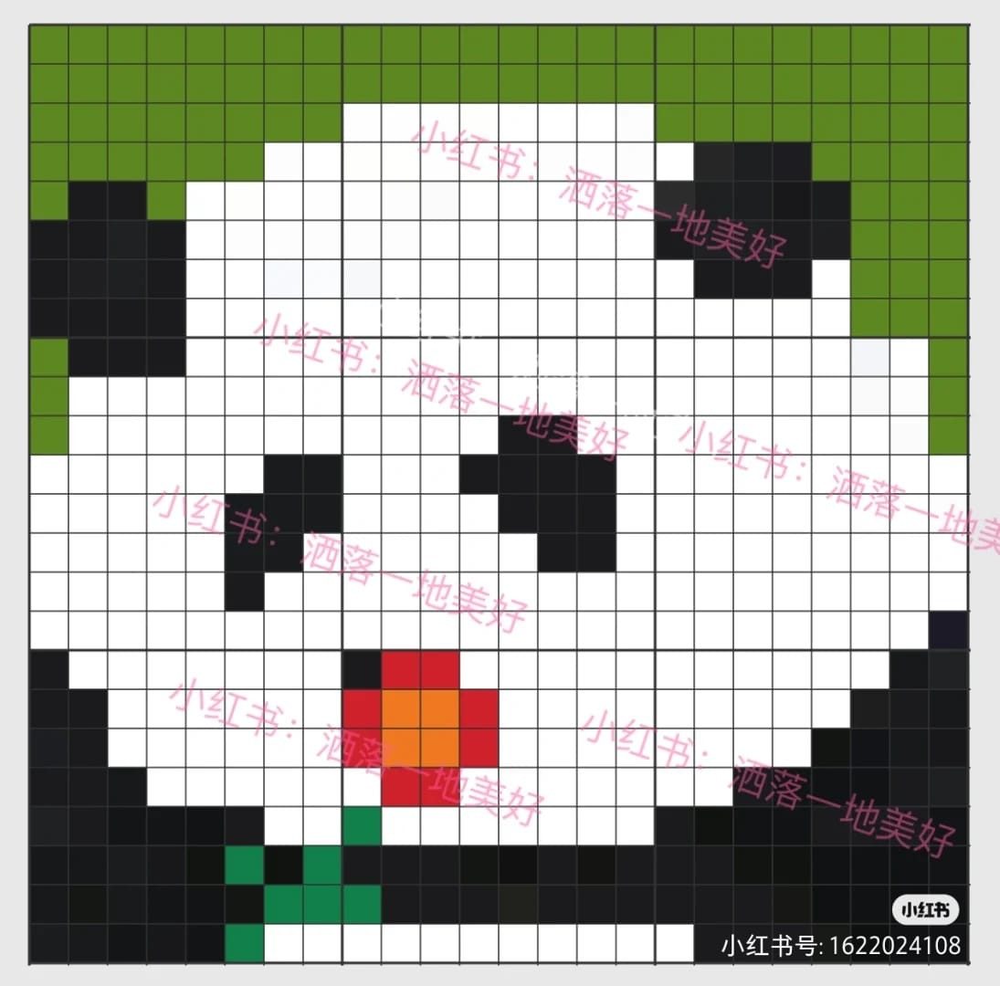 Pattern crochet panda, rose.