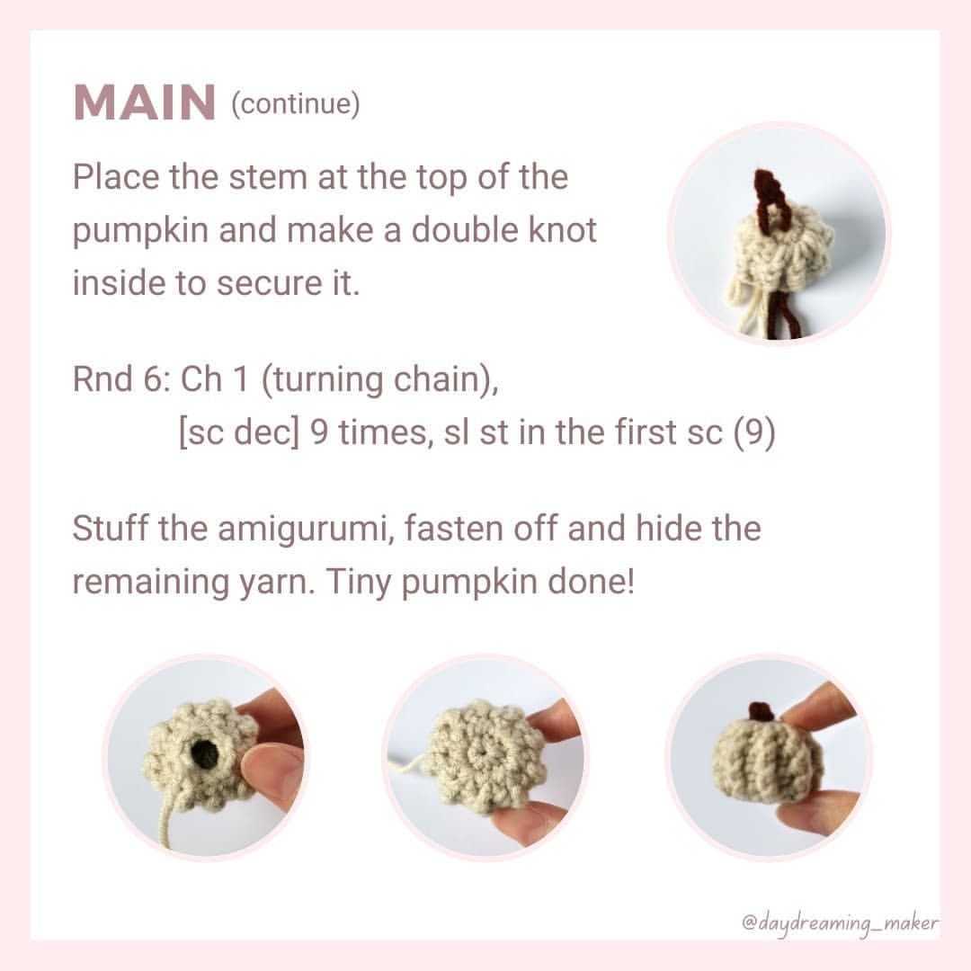 Mini pumpkin crochet pattern.