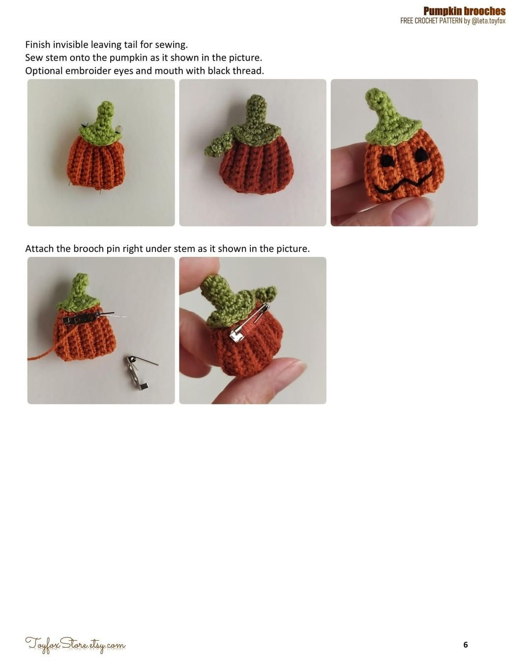 Mini size pumpkin crochet pattern