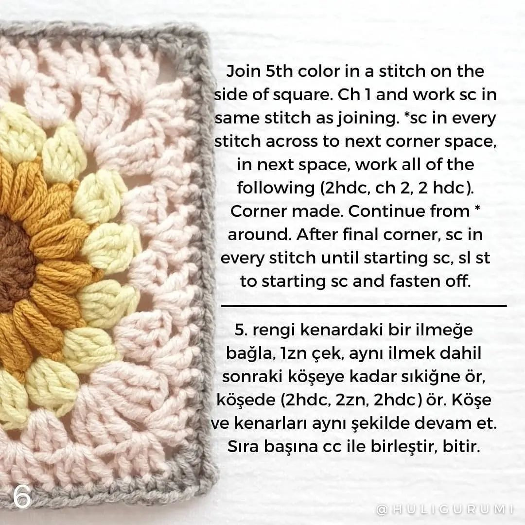 Phone bag crochet pattern, decorated with floral motifs