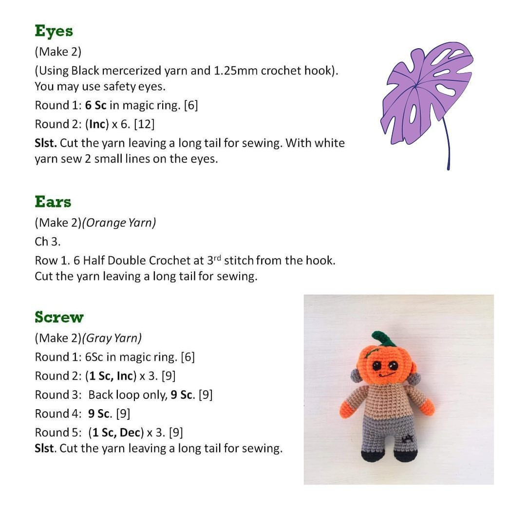 Pumpkin head crochet pattern