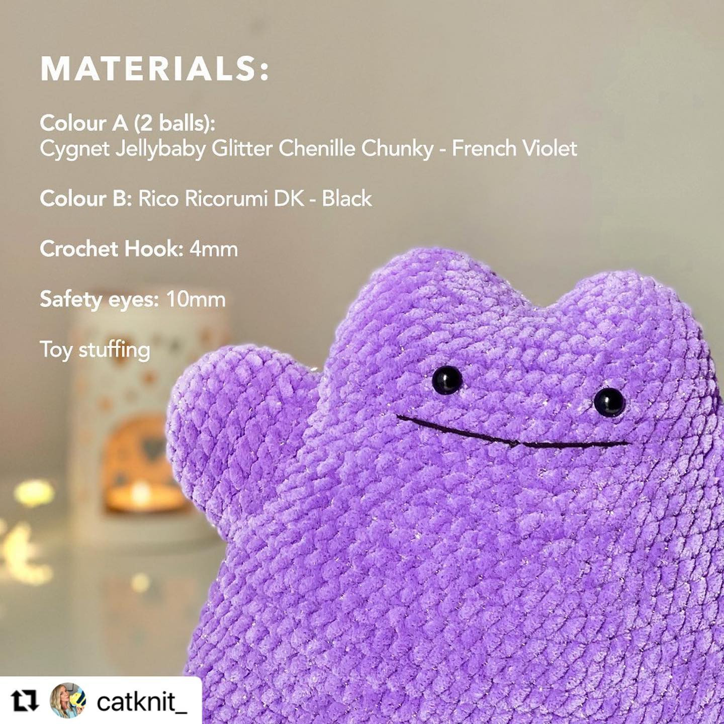 Purple Ditto crochet pattern