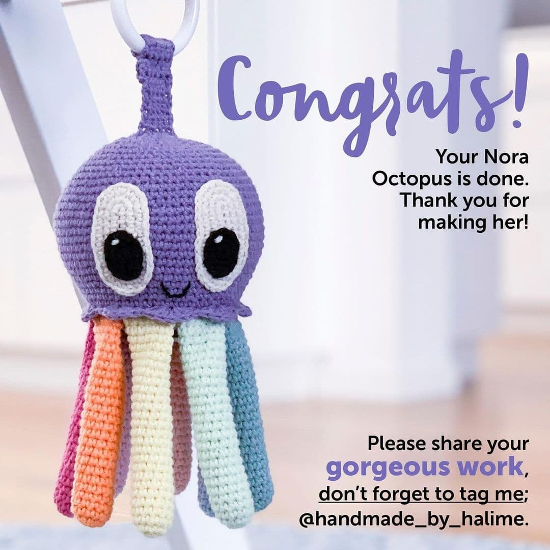 Purple octopus keychain pattern, multi-colored squishy.