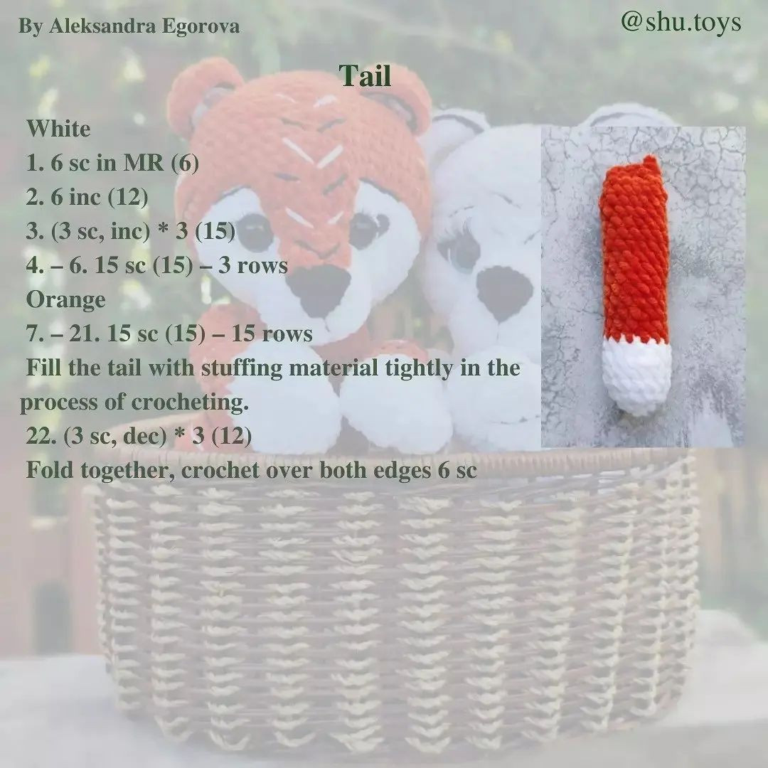 Red and white tiger crochet pattern