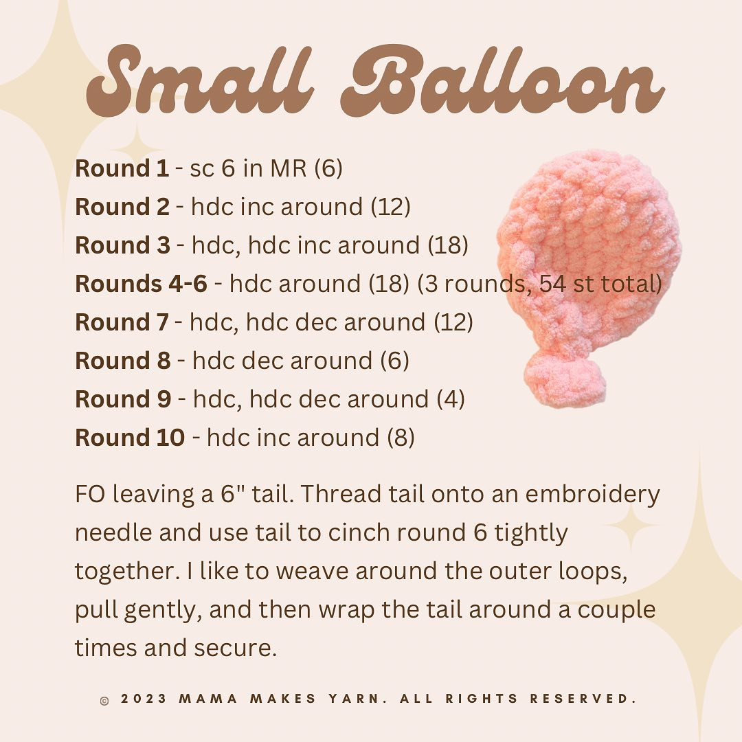 Small balloon crochet pattern