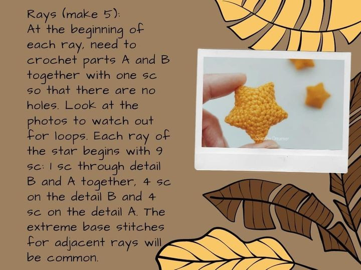 Small yellow star crochet pattern