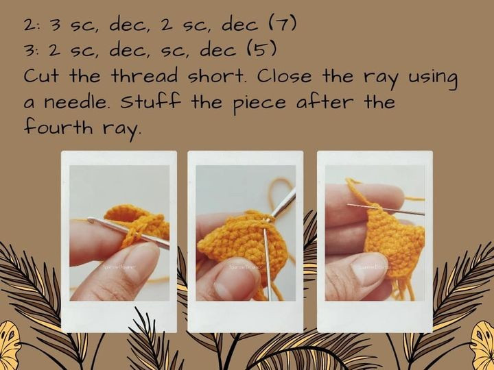 Small yellow star crochet pattern