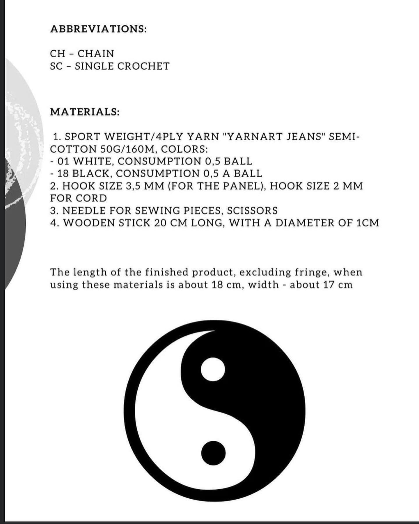The yin and yang loop crochet pattern