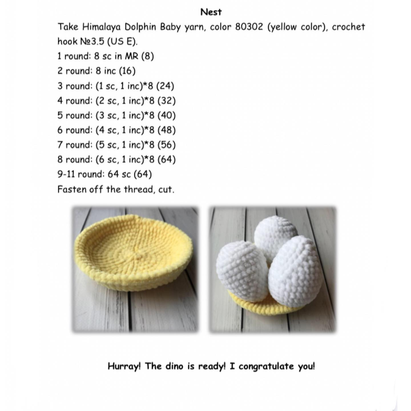 Three-egg crochet pattern