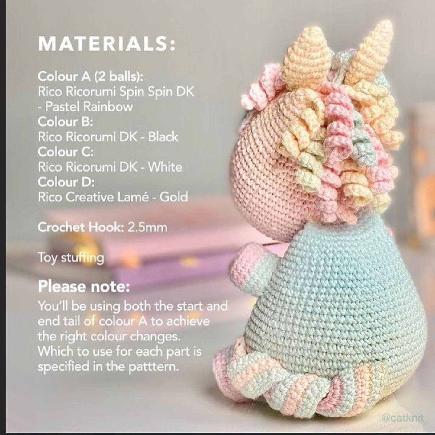 Unicorn baby crochet pattern, big muzzle