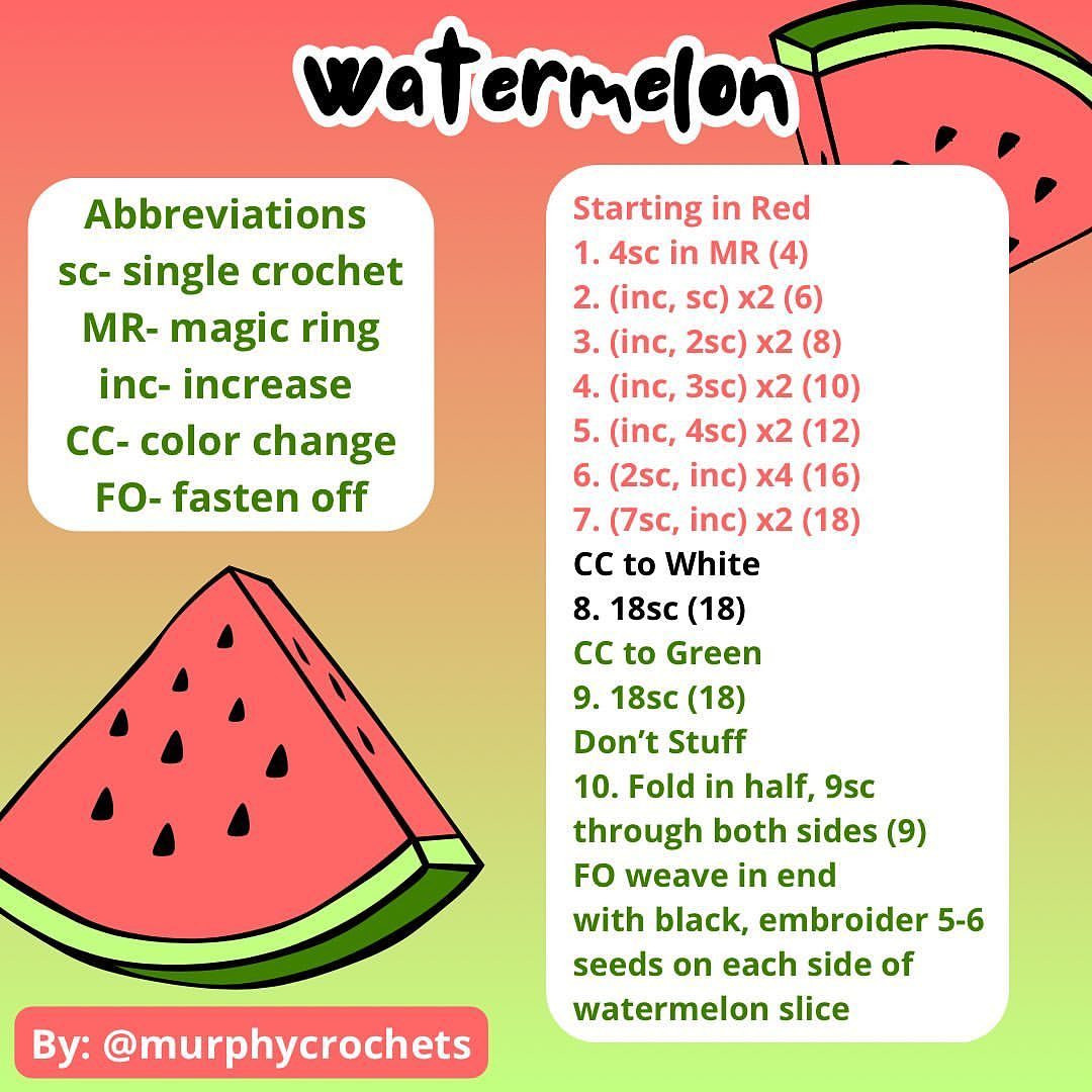 Watermelon crochet pattern