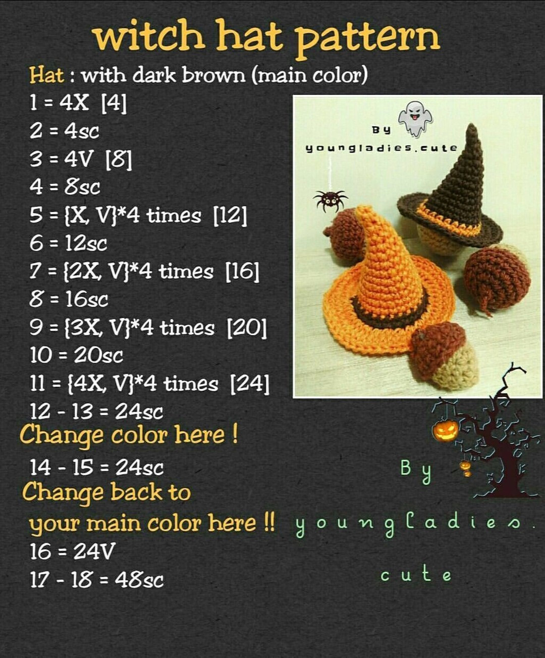 Witch hat crochet pattern