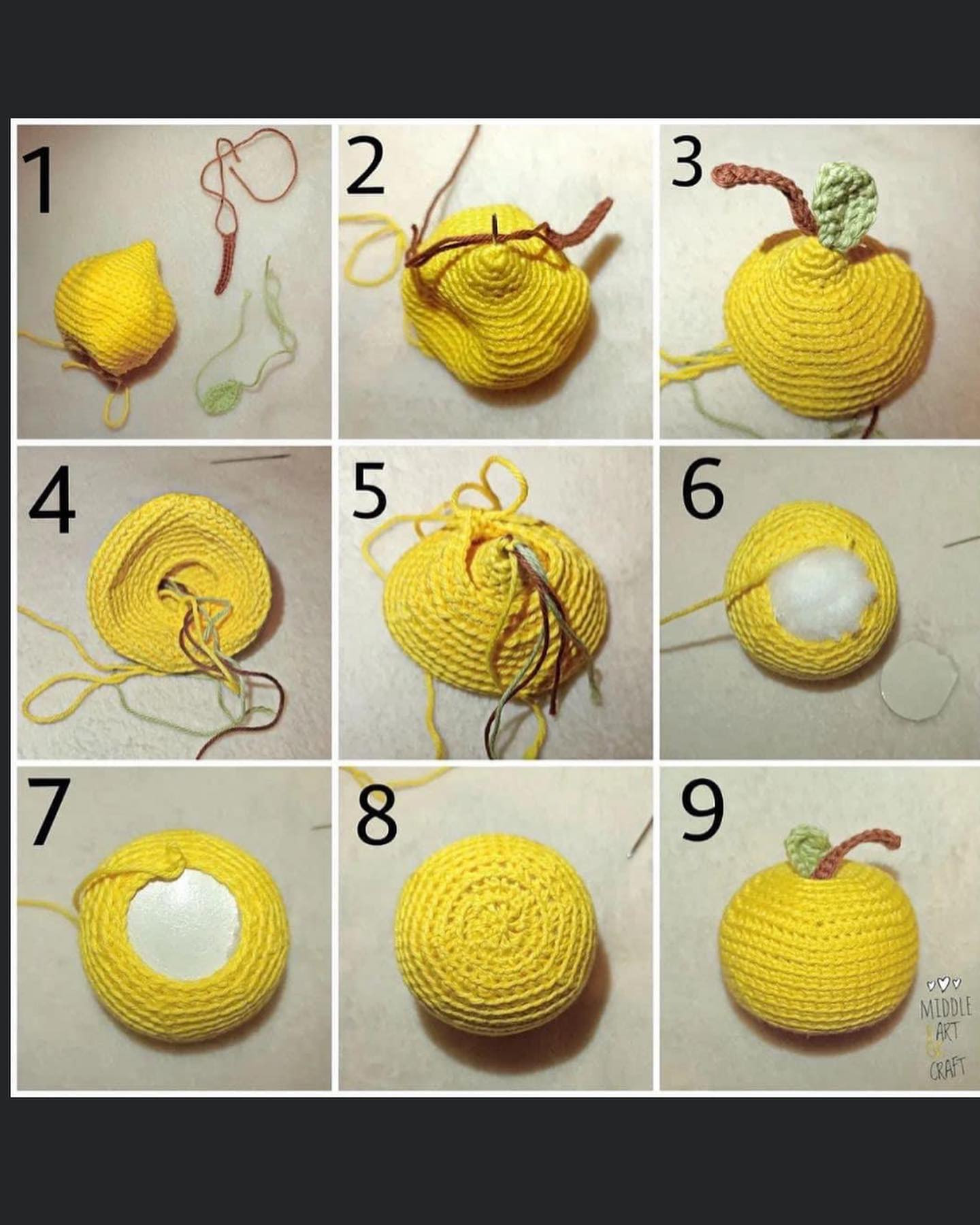 Yellow apple crochet pattern