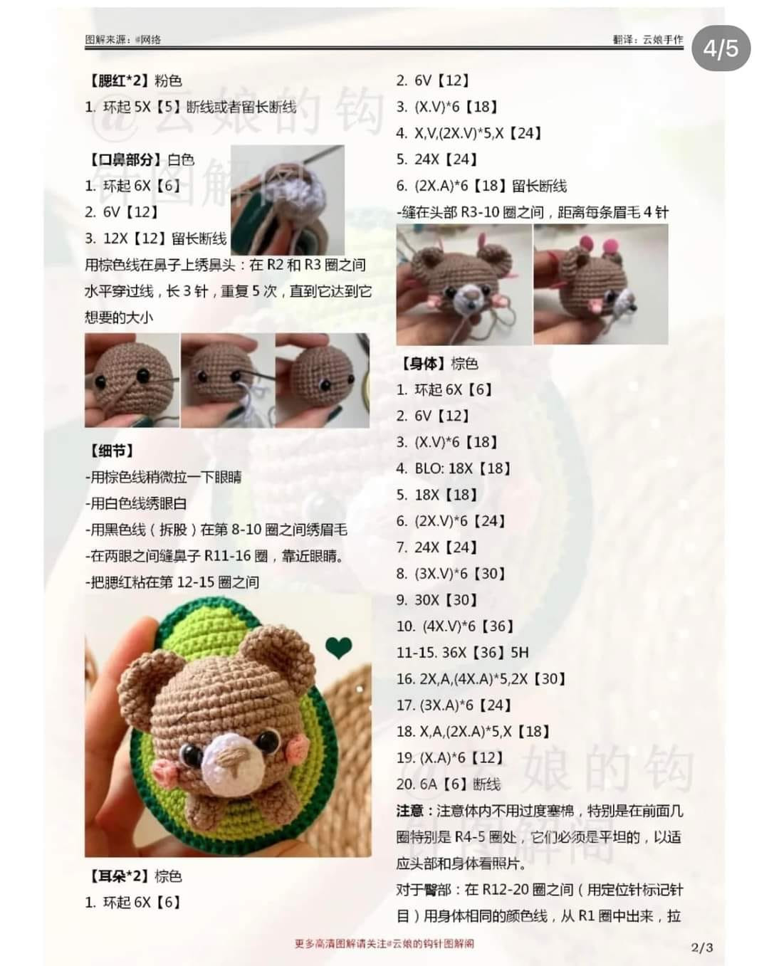 avocado bear crochet pattern