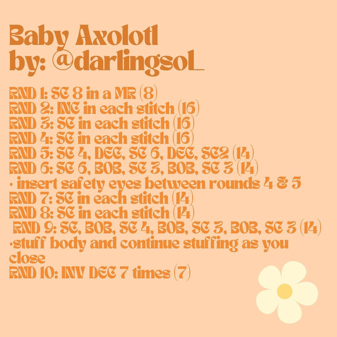 baby axolotl pattern free
