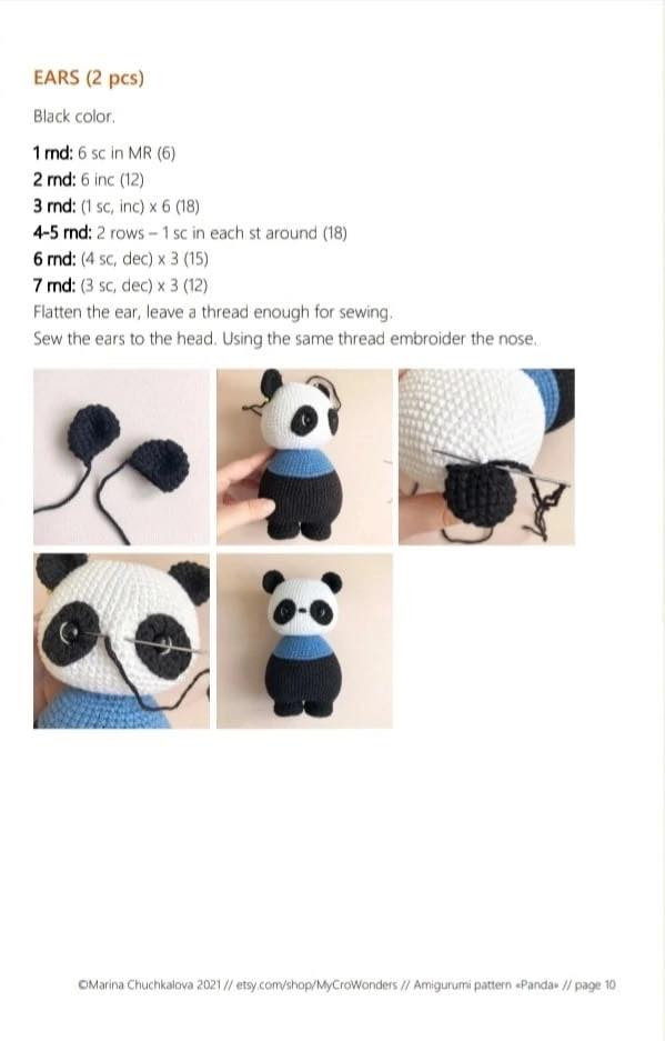 Baby Panda amigurumi pattern