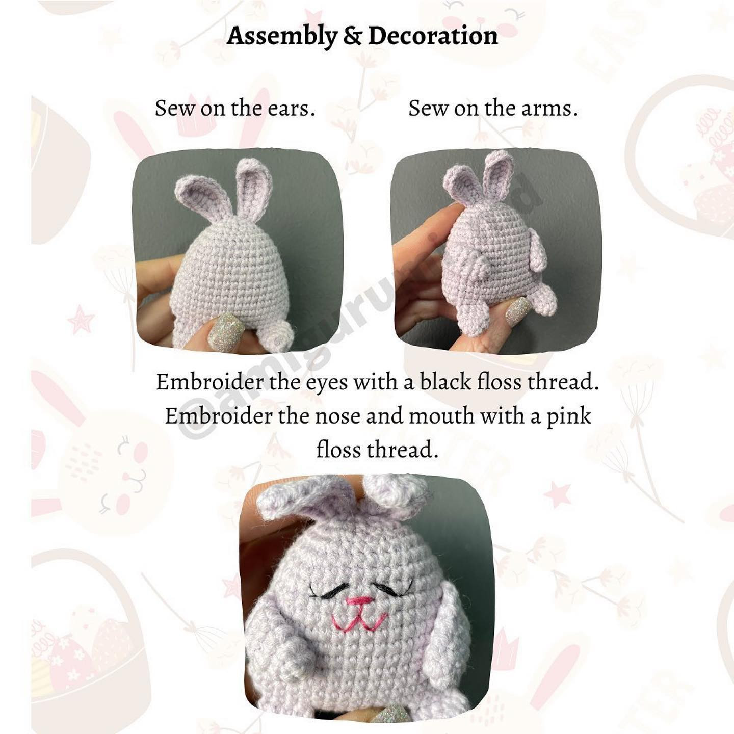 Buckle-eared white rabbit keychain